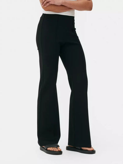 Flare Leg Ponte Pant in Black