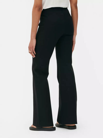 Flare Leg Ponte Pant in Black