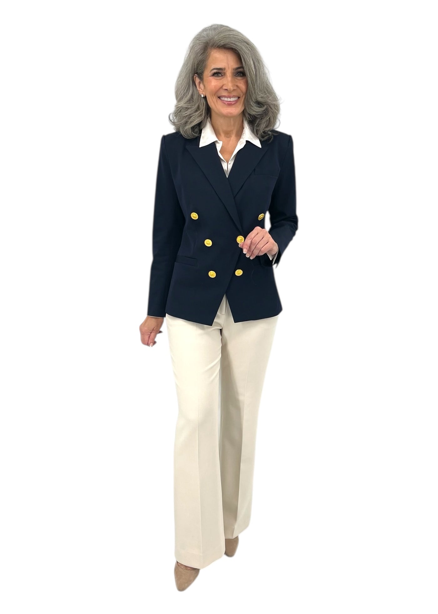 Kyomi Double-Breasted Blazer in Midnight