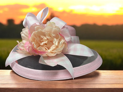 Pink Mesh Brim Straw