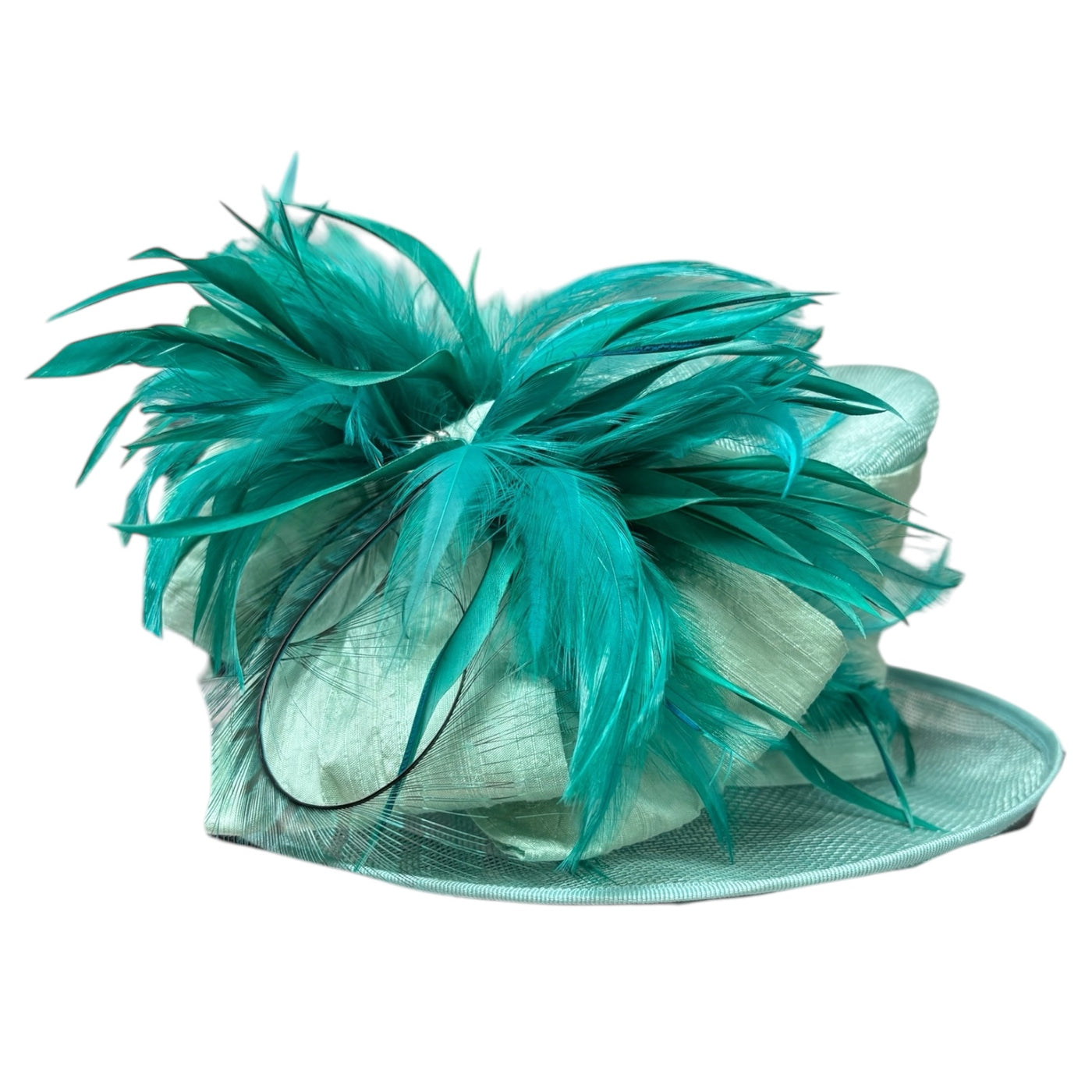 Sea Green Small Brim Sinamay Straw