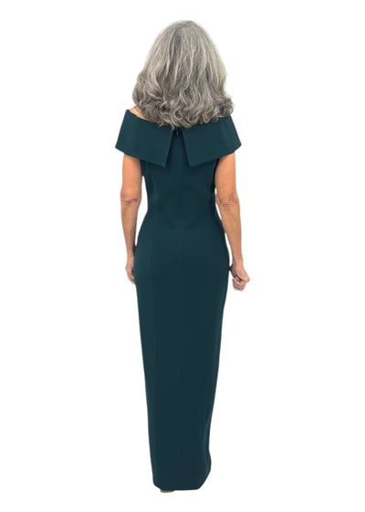 Matte Crepe Tulip Gown in Malichite