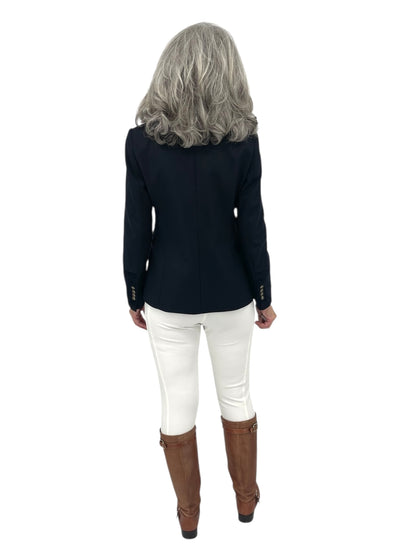 Alice Velvet Cuff Blazer in Navy