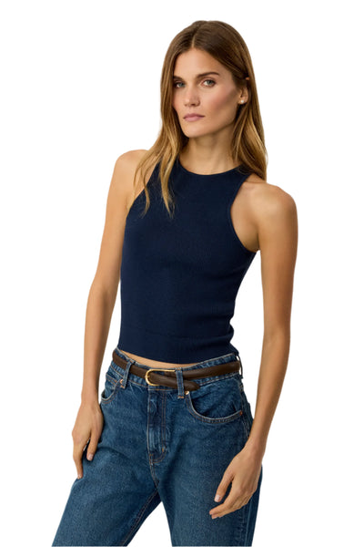 Avery Racer Tank in Navy