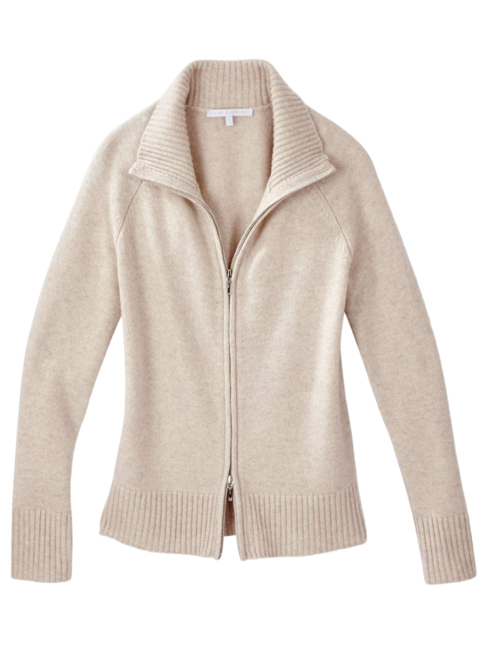 Full Zip Cardigan in Shortbread