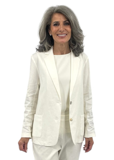 Double Button Blazer in Ivory