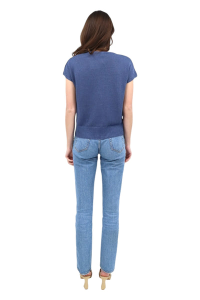 Cap Sleeve Vee in Indigo