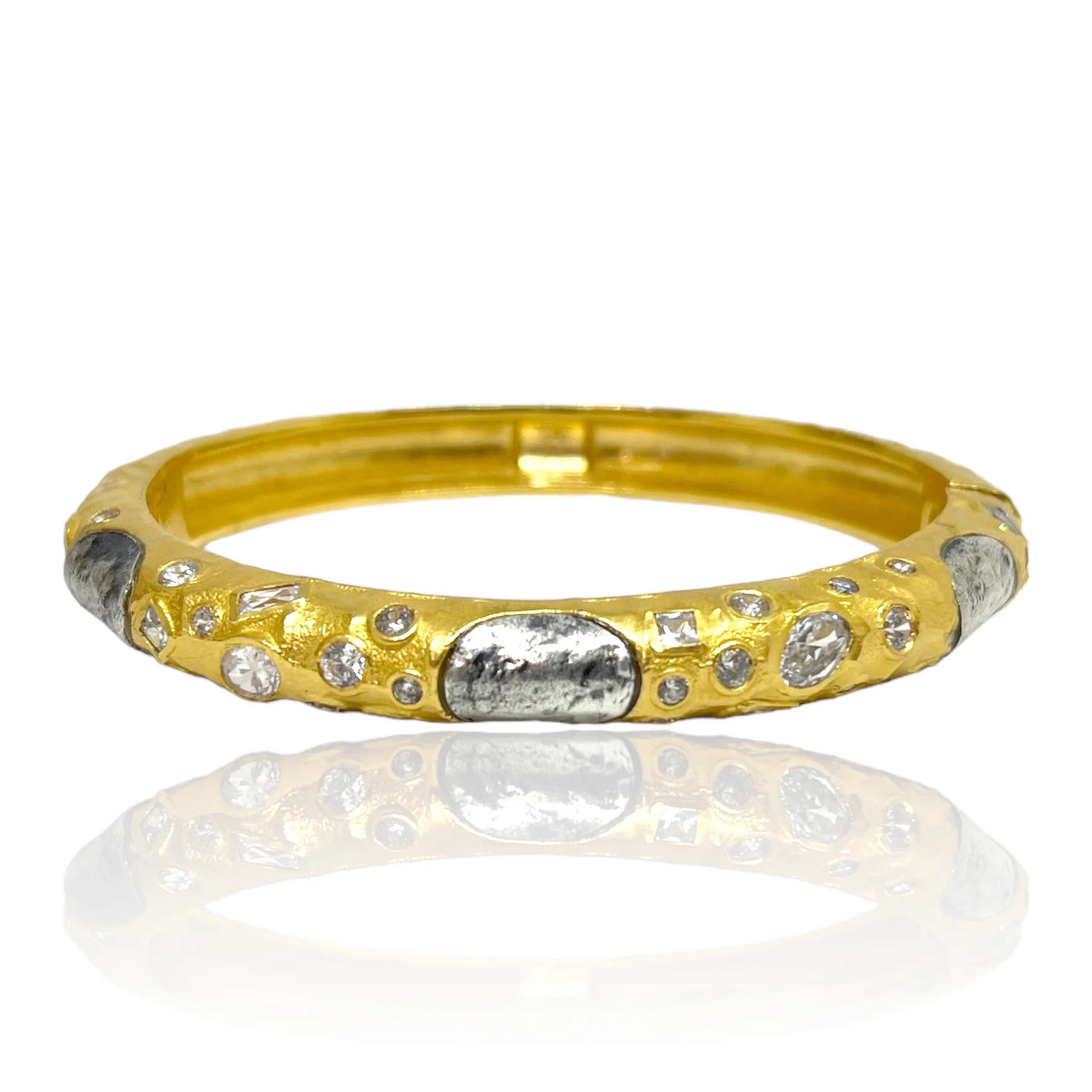 Gold Hammered Cela Coin Bangle