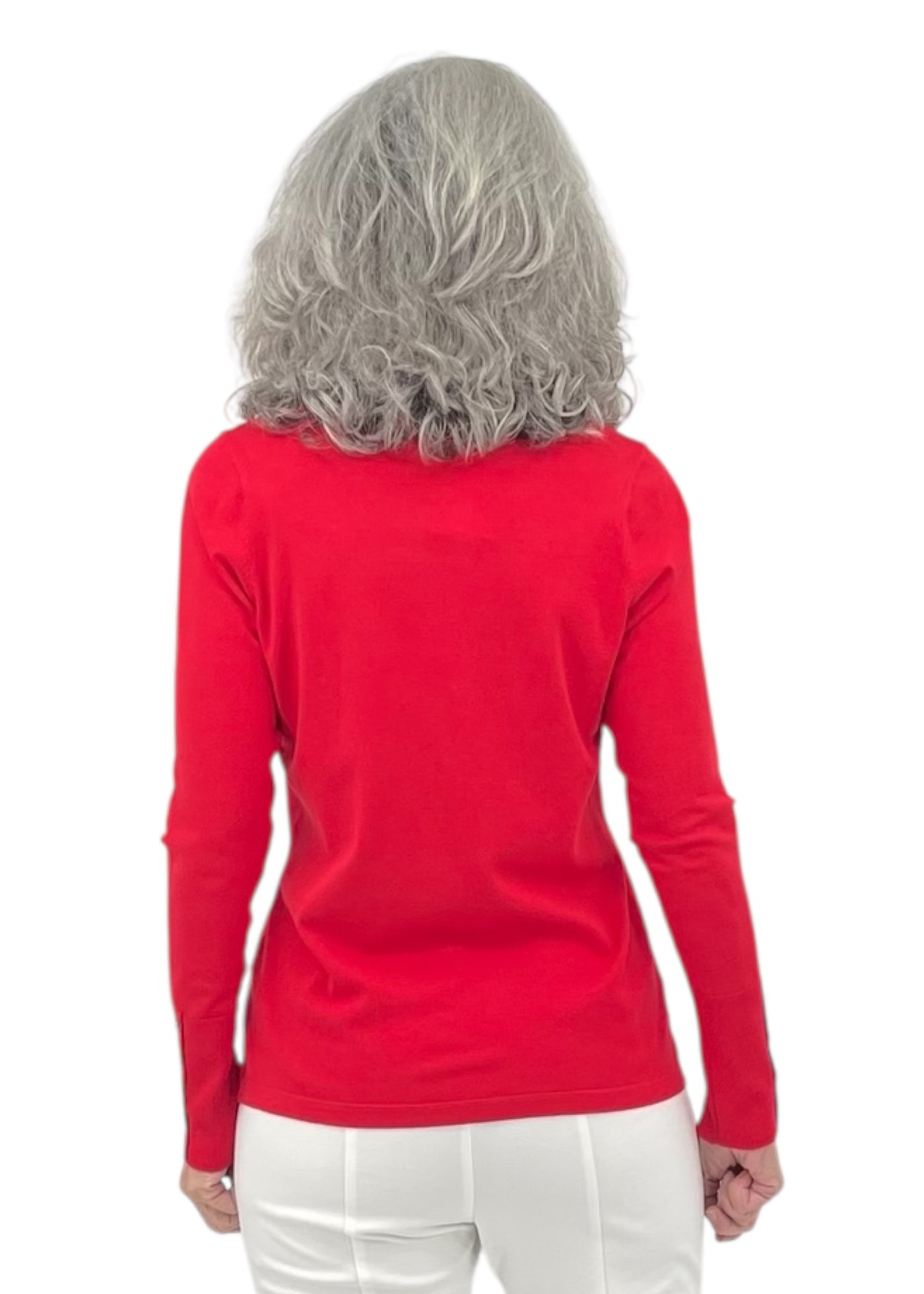 Jewel Neck Top in Lipstick