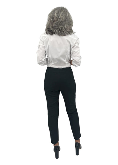 Double Technical Fabric Cigarette Trousers in Charcoal