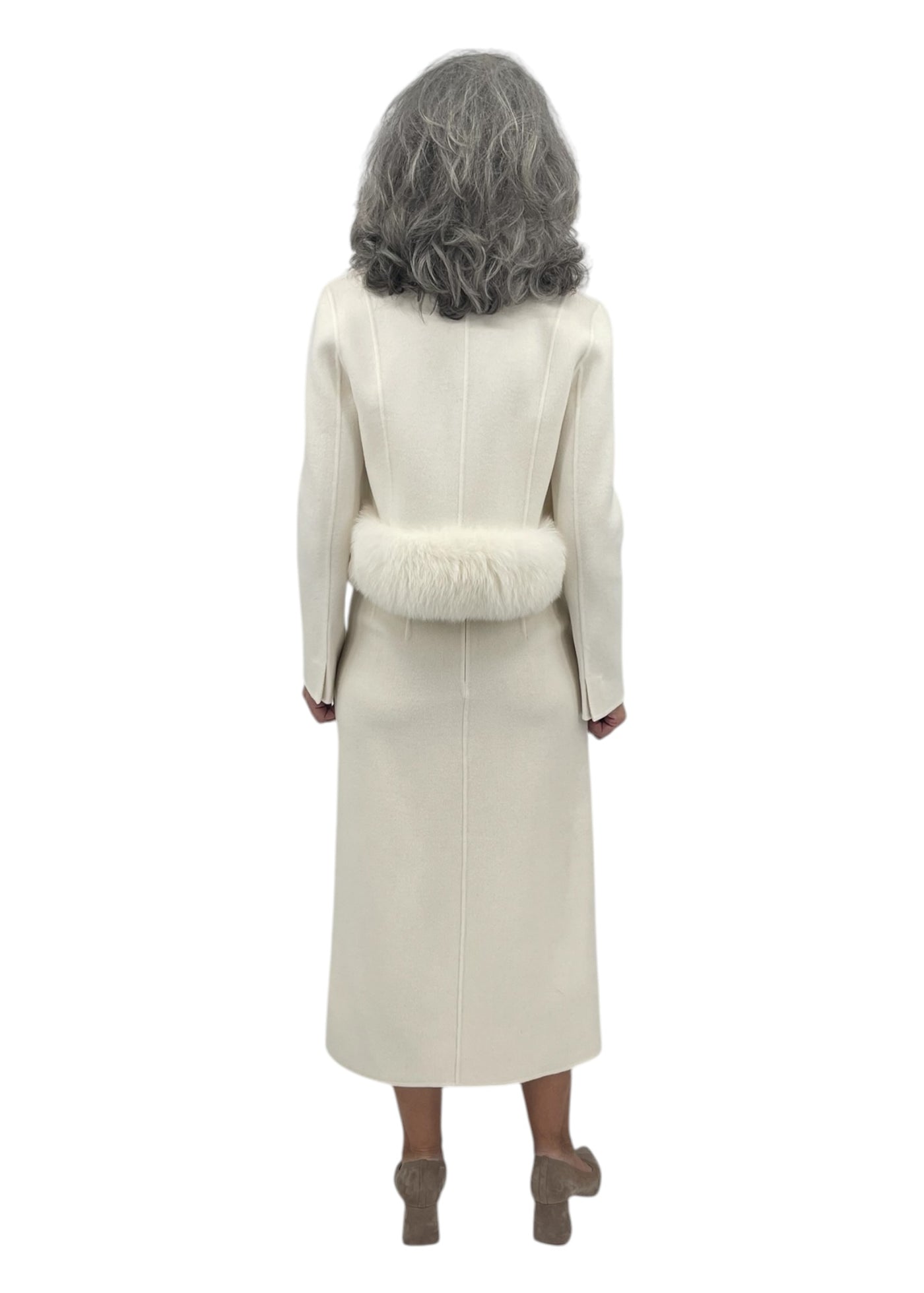 Double Face Slit Skirt in Ivory