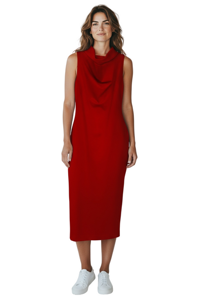 Sleeveless Midi Dress in Spanx Red