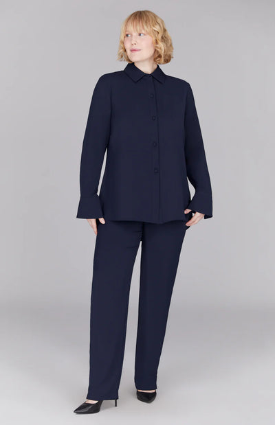 Narrow Leg Pant With Back Elastic in Midnight