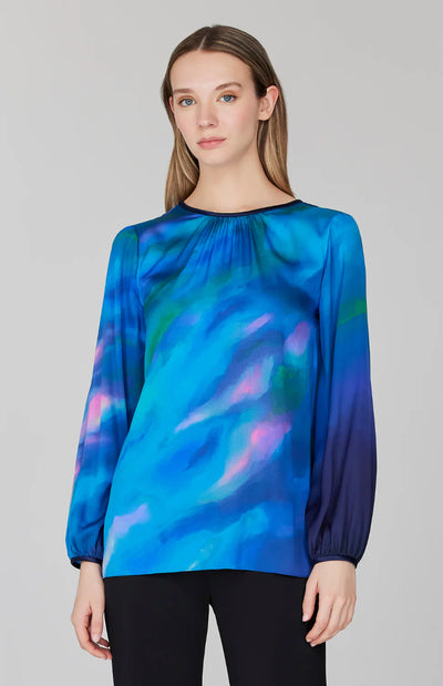 Mountainscape Gather Neck Blouse