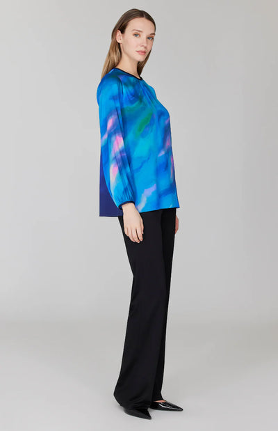 Mountainscape Gather Neck Blouse