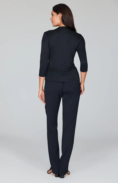Silk Knit Tee in Black