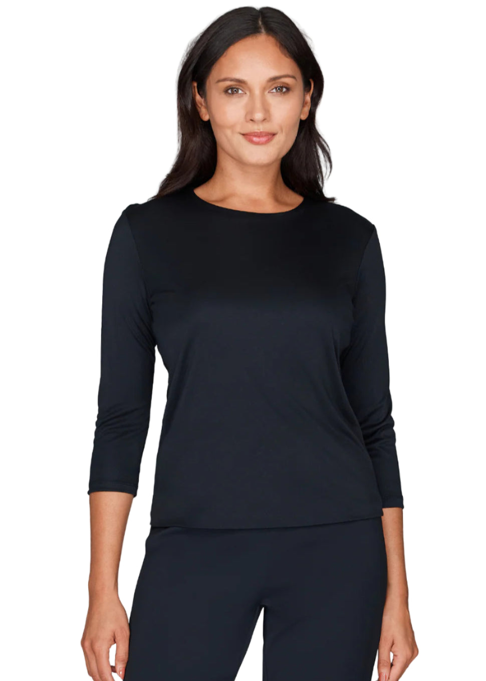 Silk Knit Tee in Black