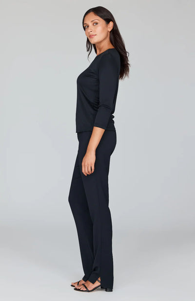 Silk Knit Tee in Black