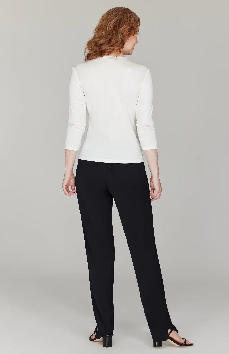 Silk Knit Tee in Pearl