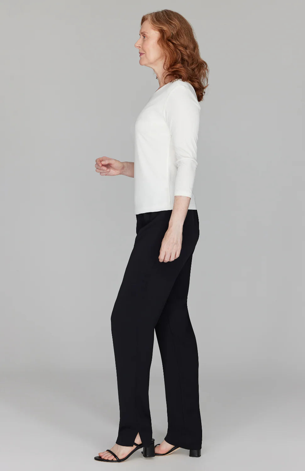 Silk Knit Tee in Pearl