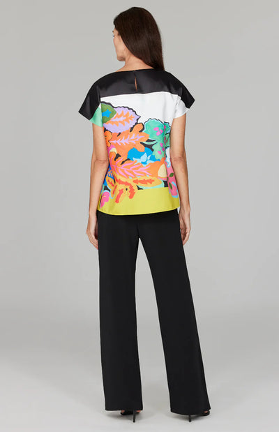 Color Block Floral Dolman Sleeve Blouse