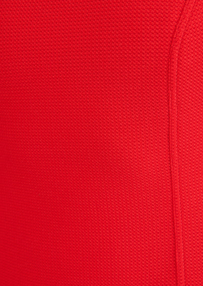 David Piqué Dress in Scarlet