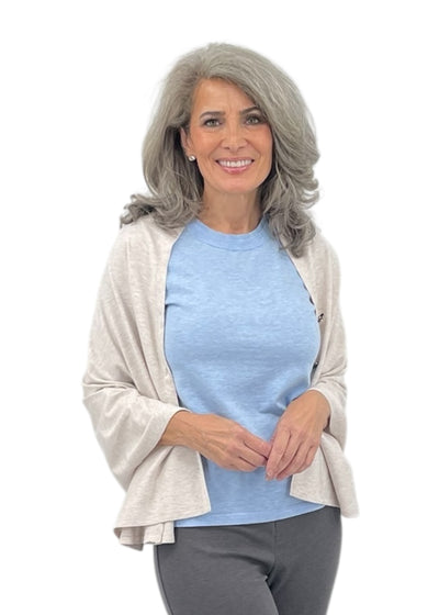Button Pullover in Stone