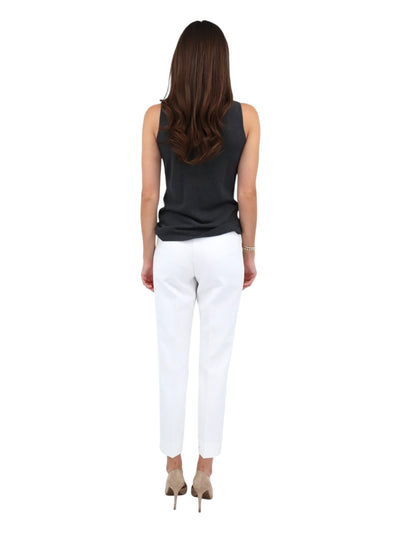 Double Technical Fabric Cigarette Trousers in Ivory