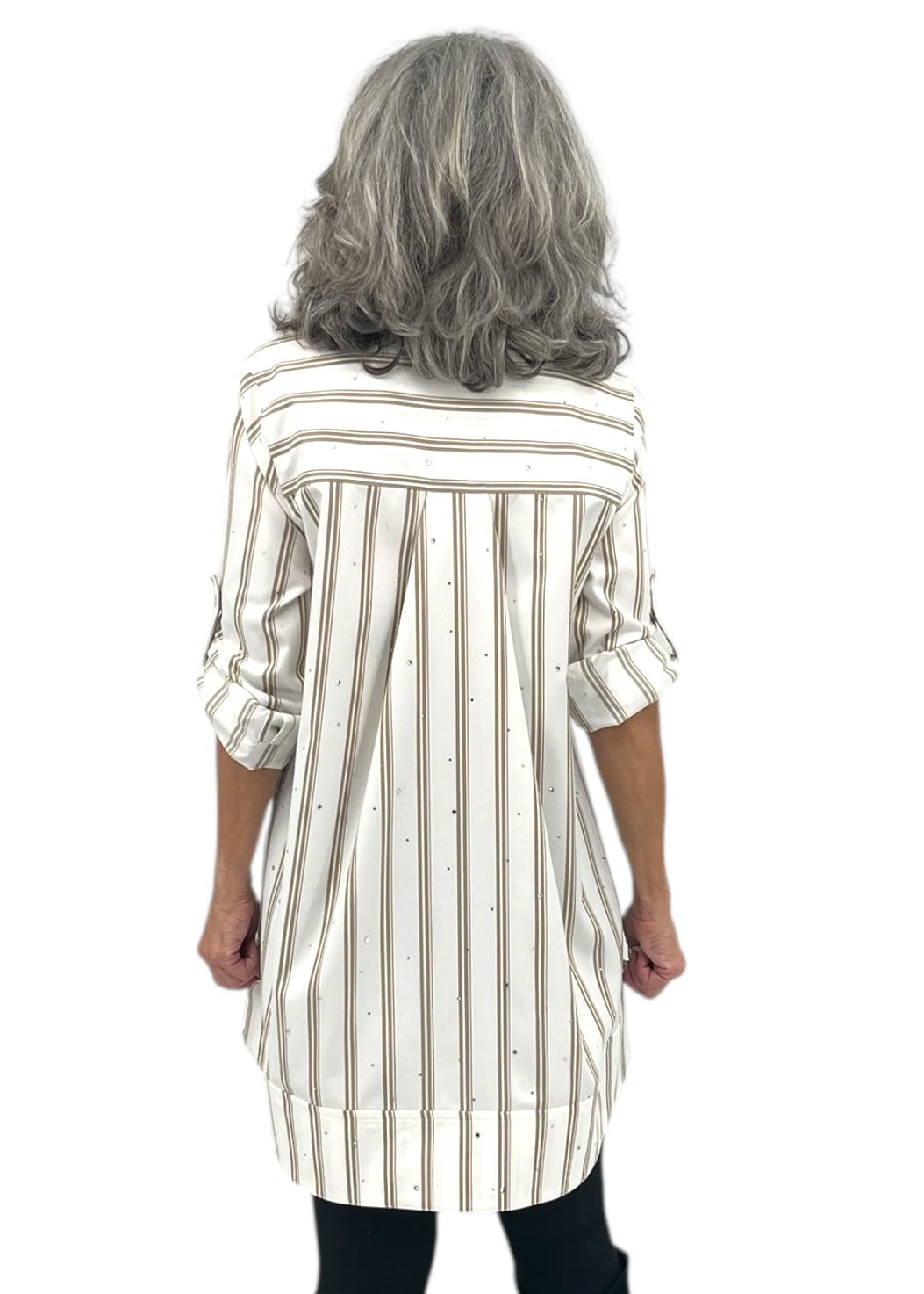 Tunic Blouse in Rigato Stone