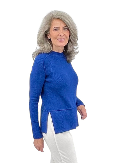 Long Sleeve Chunky Ribbed Sweater in Ink