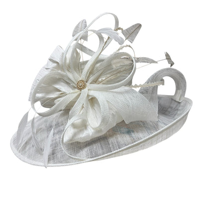 Large Brim off White Sinamay Straw
