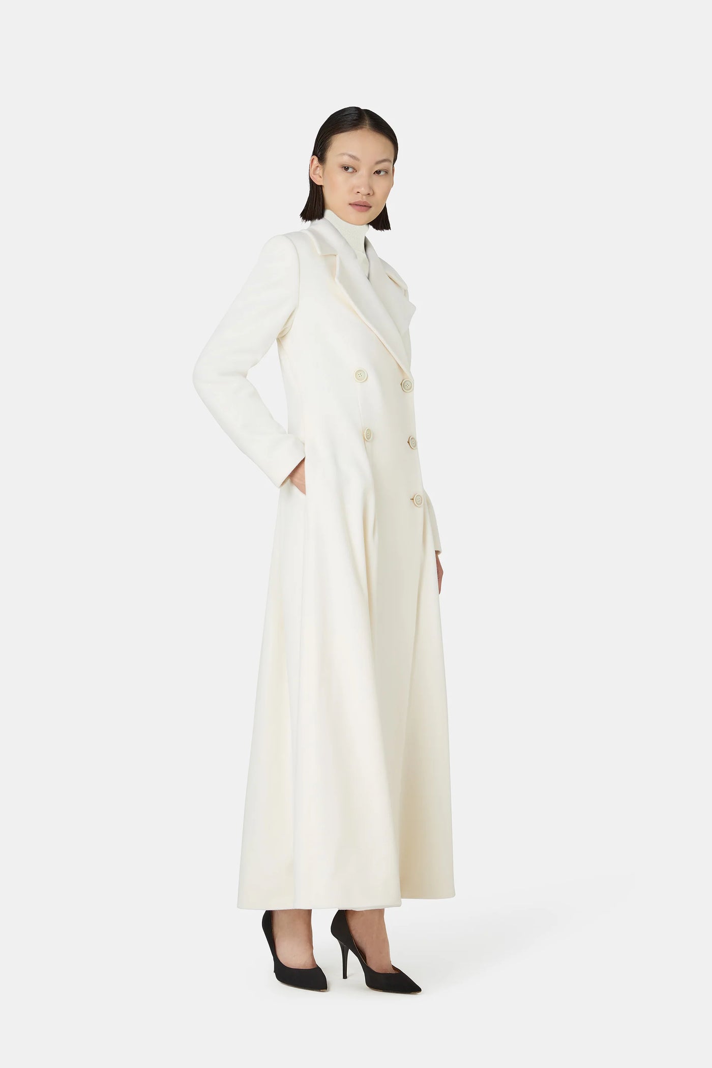Libbya Wool Coat in Off White