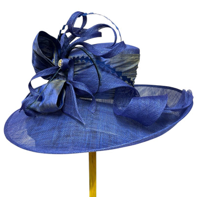 Large Brim Bright Blue Sinamay