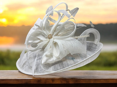 Large Brim off White Sinamay Straw