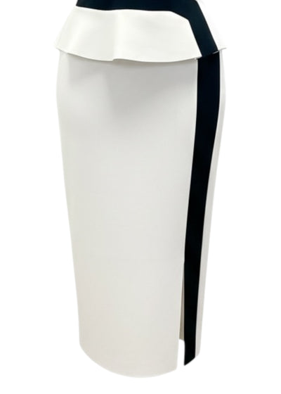 Georgy Bodycon Skirt in White/Black