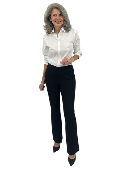 Back Slit Flare Pant in Black