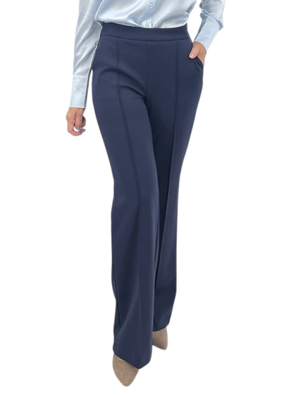 Wide Leg Pintuck Pant in Dusk Navy