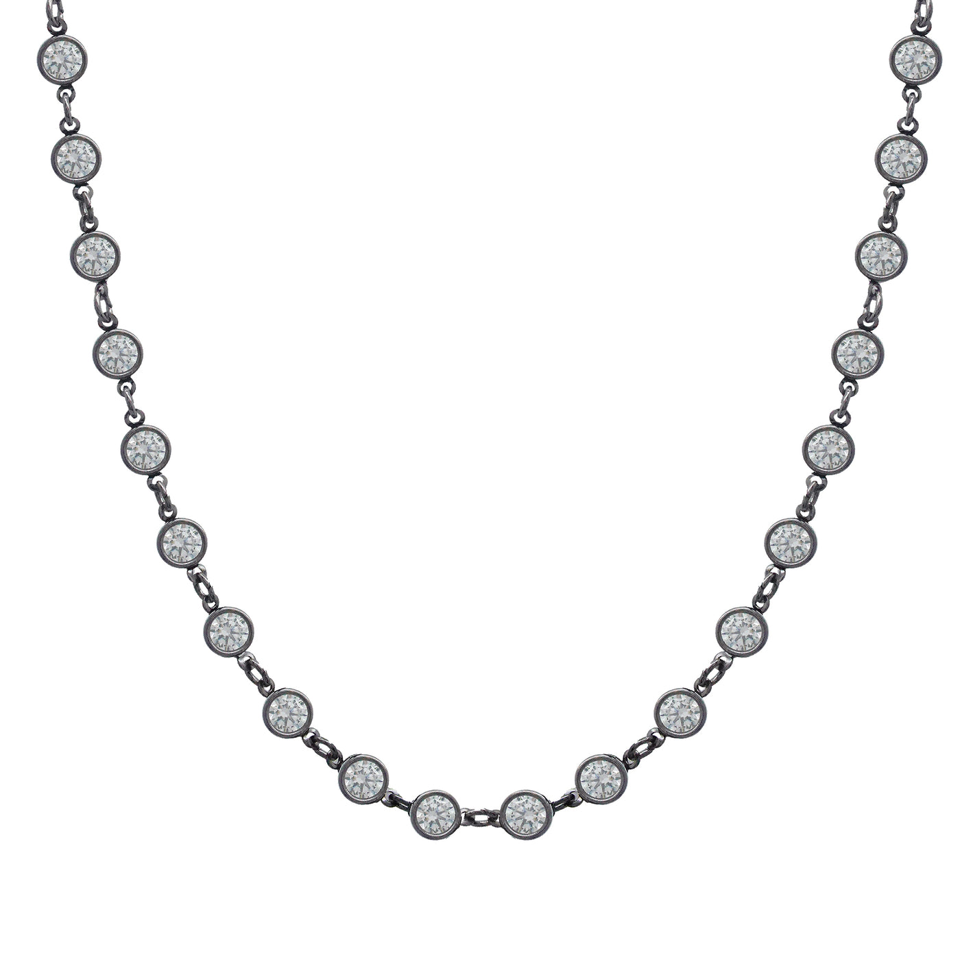 16'' DBY Necklace in Silver/Clear