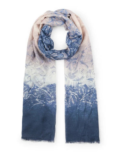 Ombre Reef Print Scarf in Navy Multi
