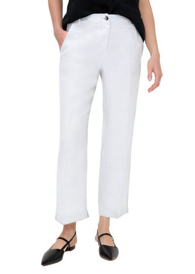 Maine Wide Leg Linen Pant in White