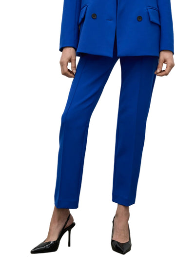 Straight Leg Pintuck Trouser in Regal Blue
