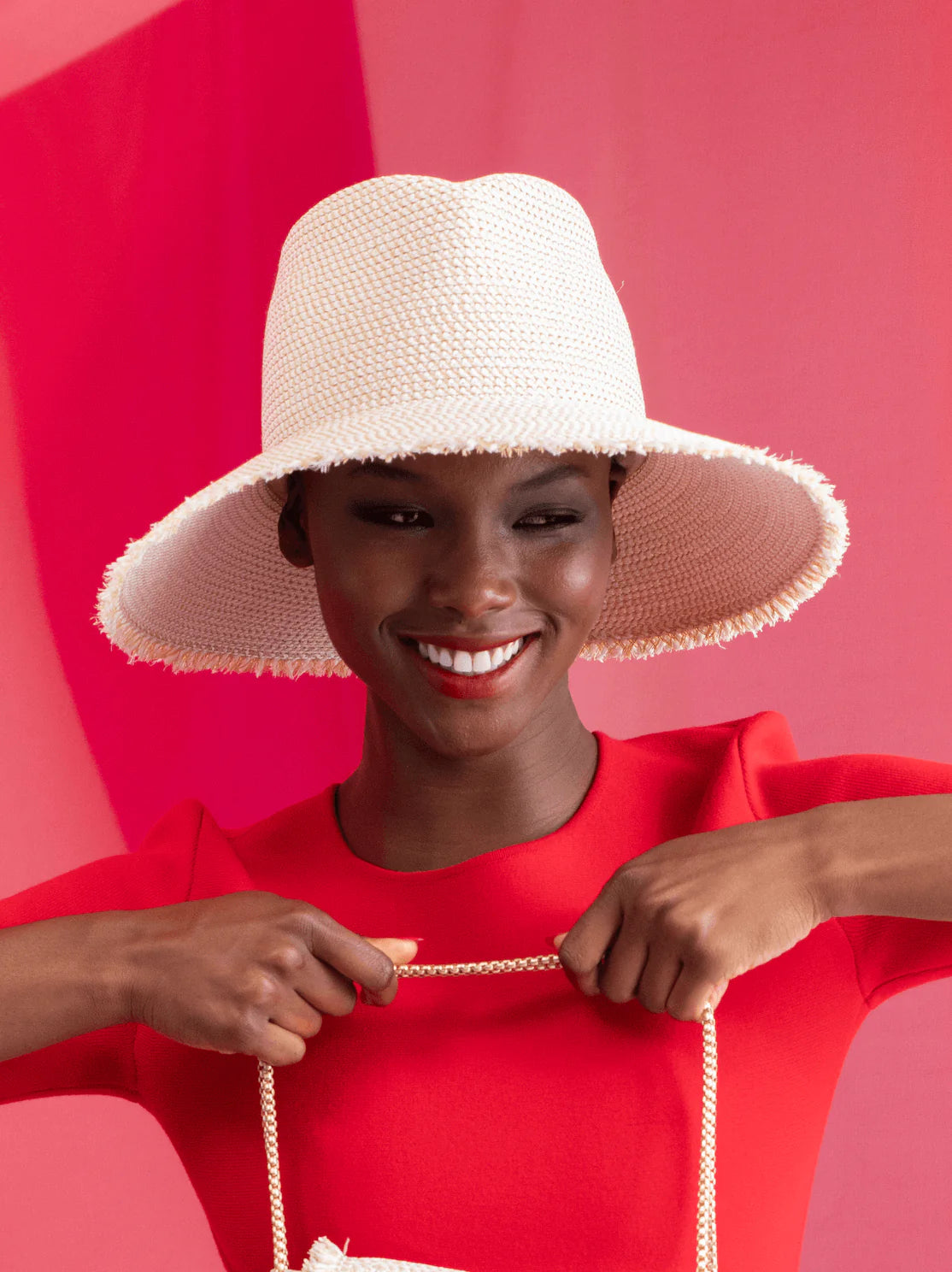 Squishee® A-List Packable Fedora in White Mix