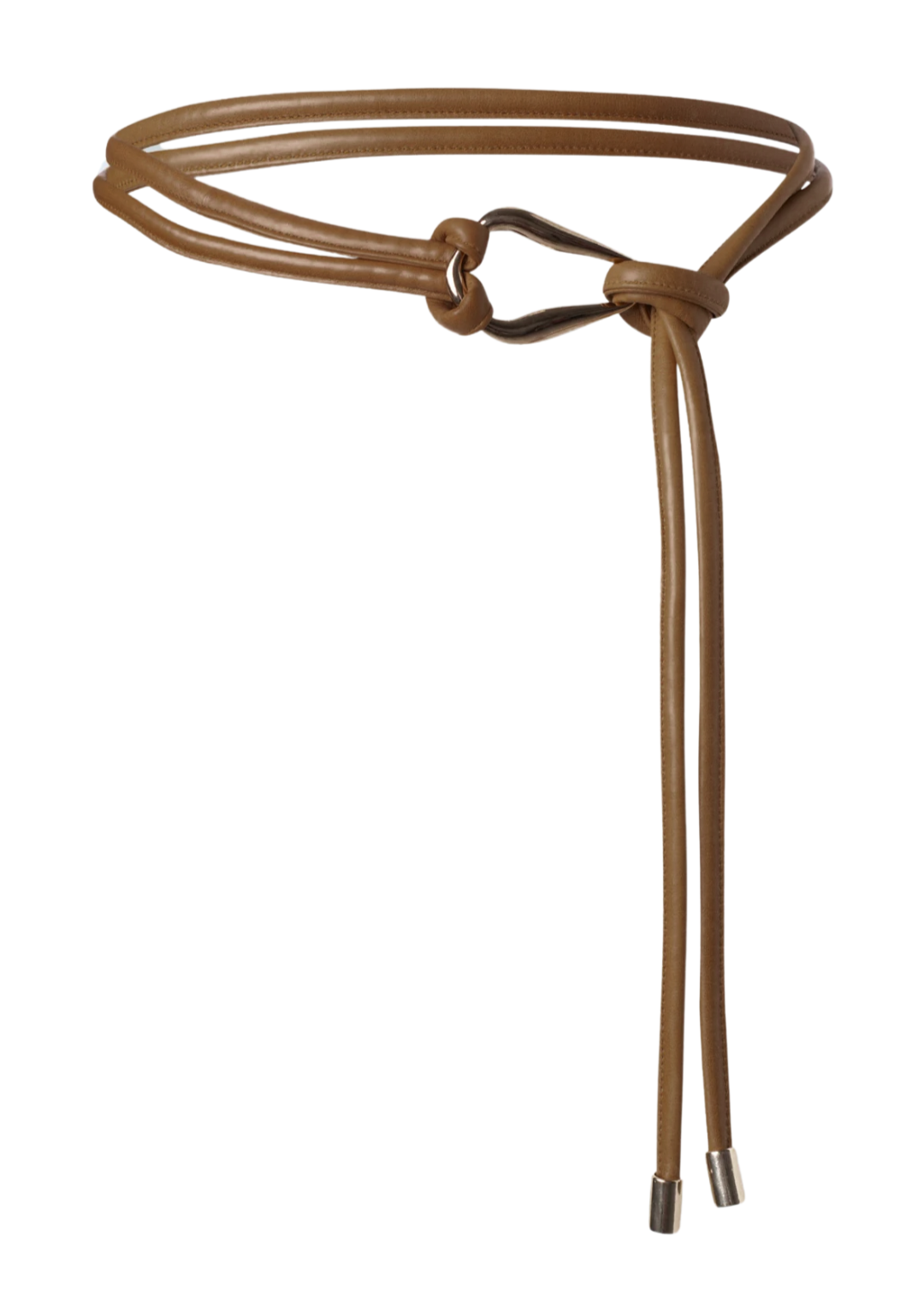 Wrap Cord Belt w/ Organic Buckle in Brown