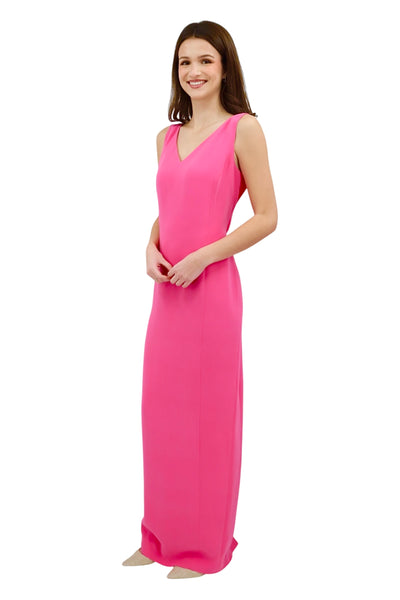V-Neck Silk Gown in Pink