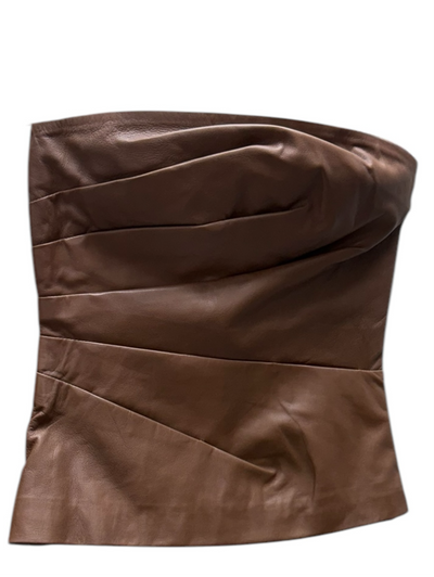 Leather Bustier in Brown