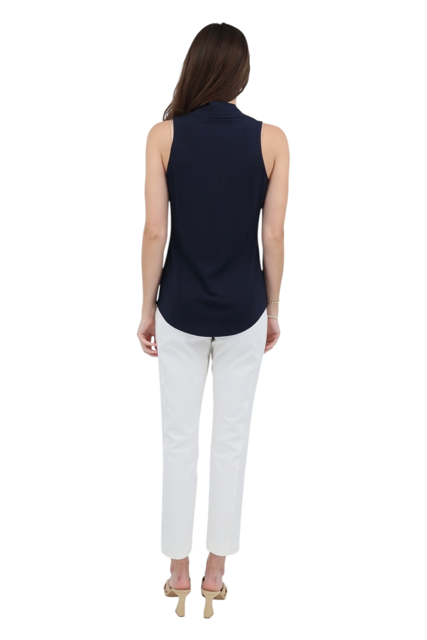 Miracle Stretch Side Zip Pants in Creme