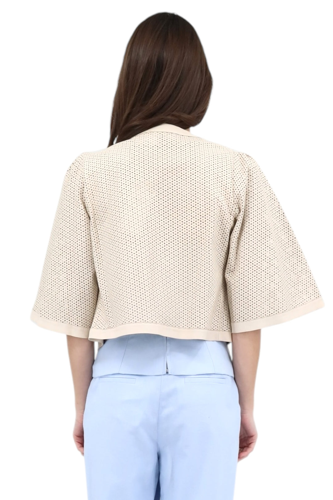 Perforated Leather Short Jacket in Bone – Carl Meyers