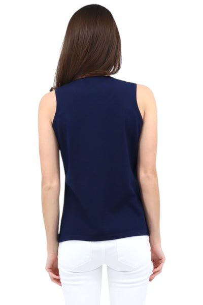 Sleeveless Shell in Navy