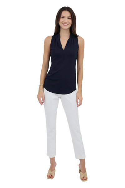 Miracle Stretch Side Zip Pants in Creme