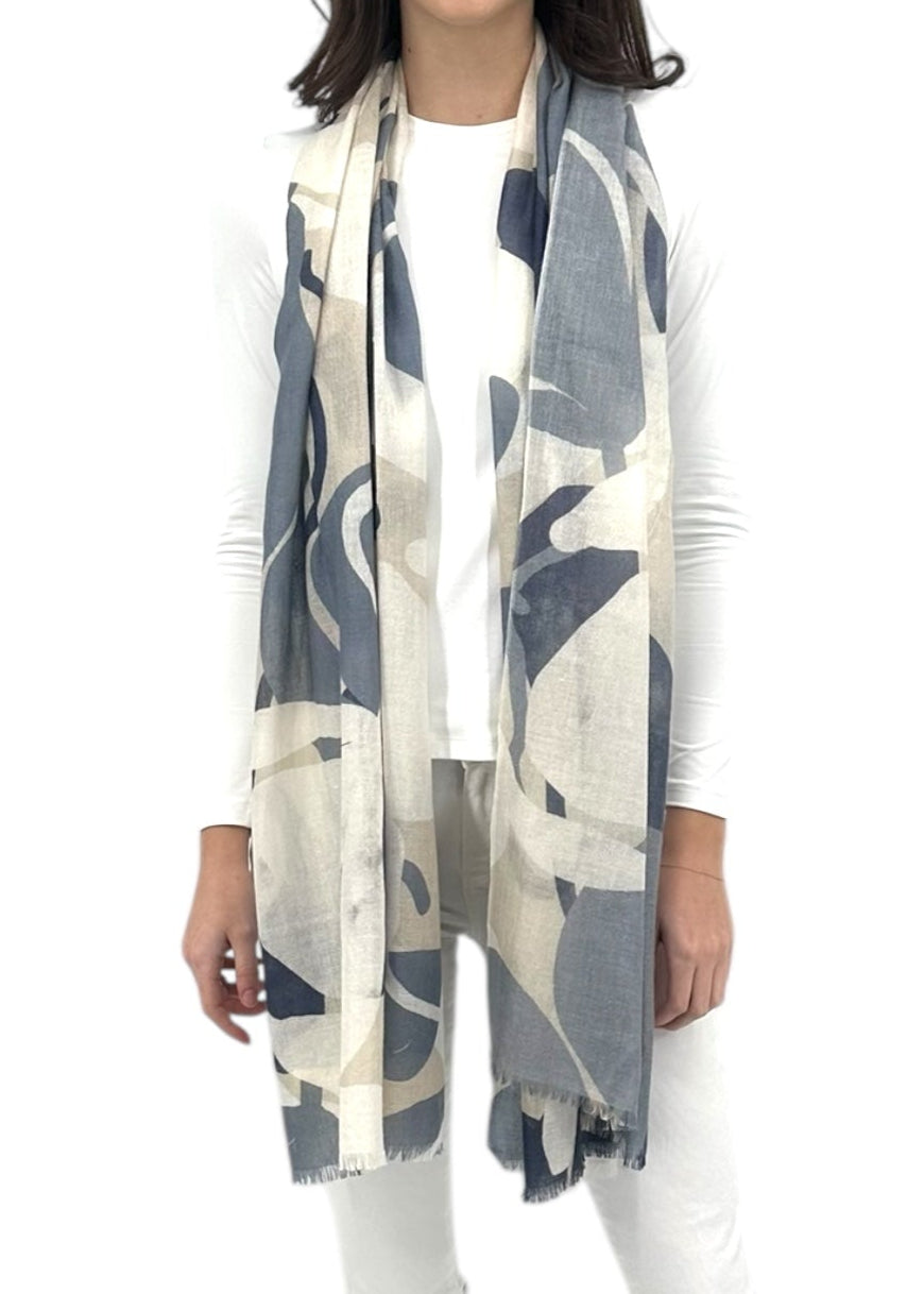 Abstract Shadows Print in Navy